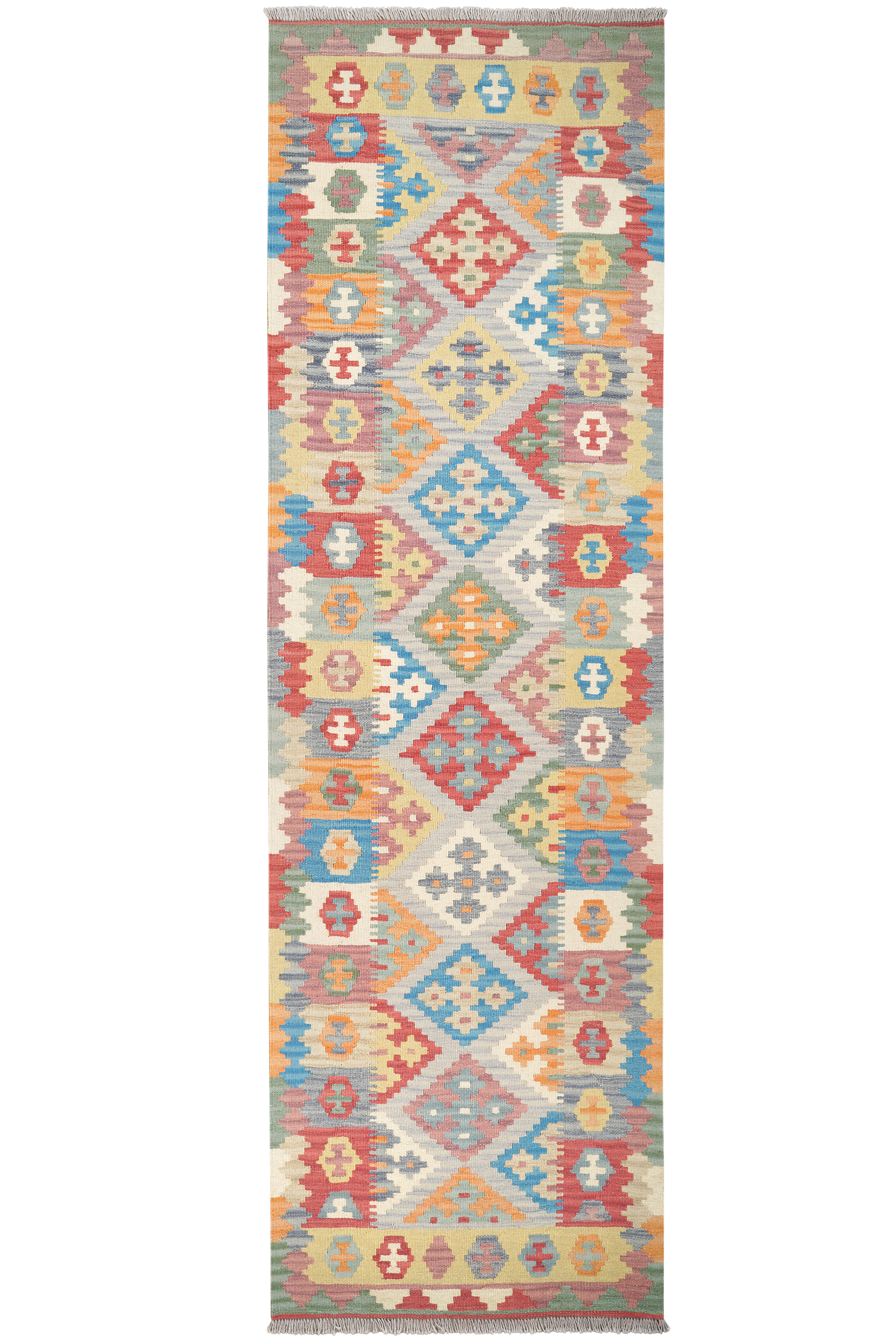 Kelim Gashgai — Handgefertigt, 285x84 cm, Bunt, 100% Virgin Wool | Main view