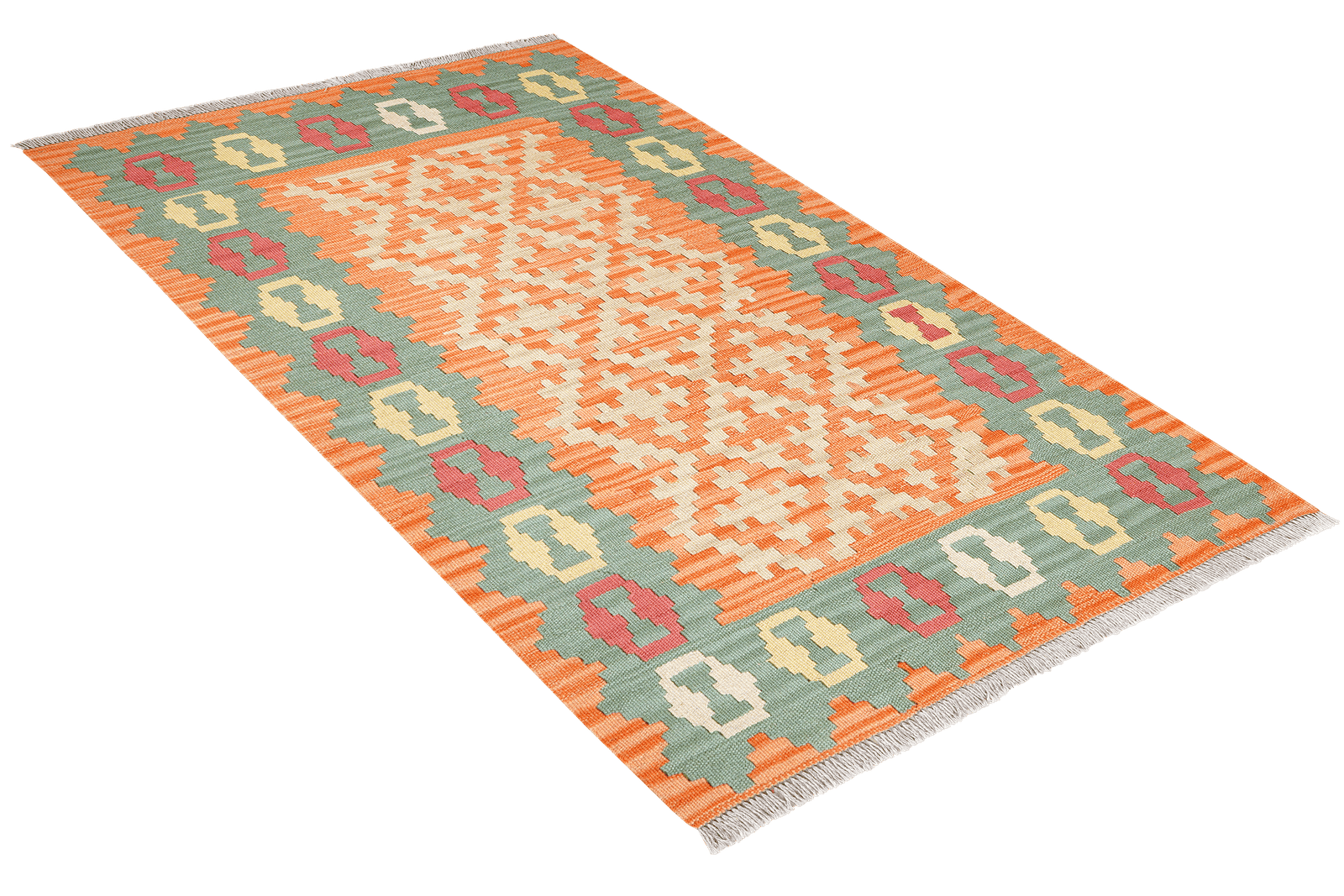 Kelim Gashgai — Handmade, 105x162 cm, Beige, 100% Virgin Wool | View 4