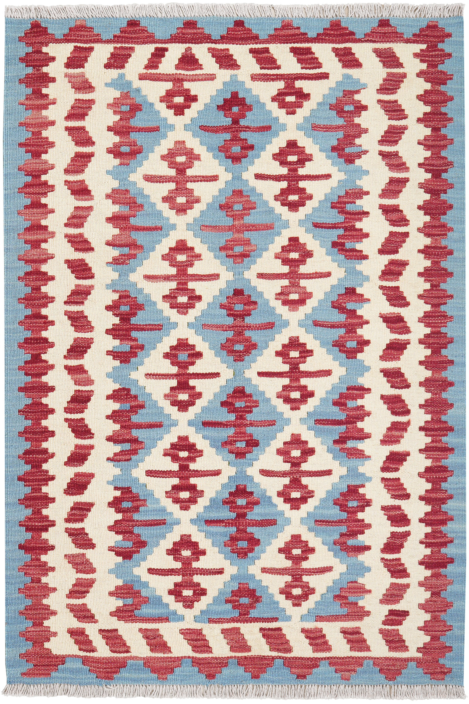 Kelim Gashgai — Handgefertigt, 148x101 cm, Beige, 100% Virgin Wool | Main view