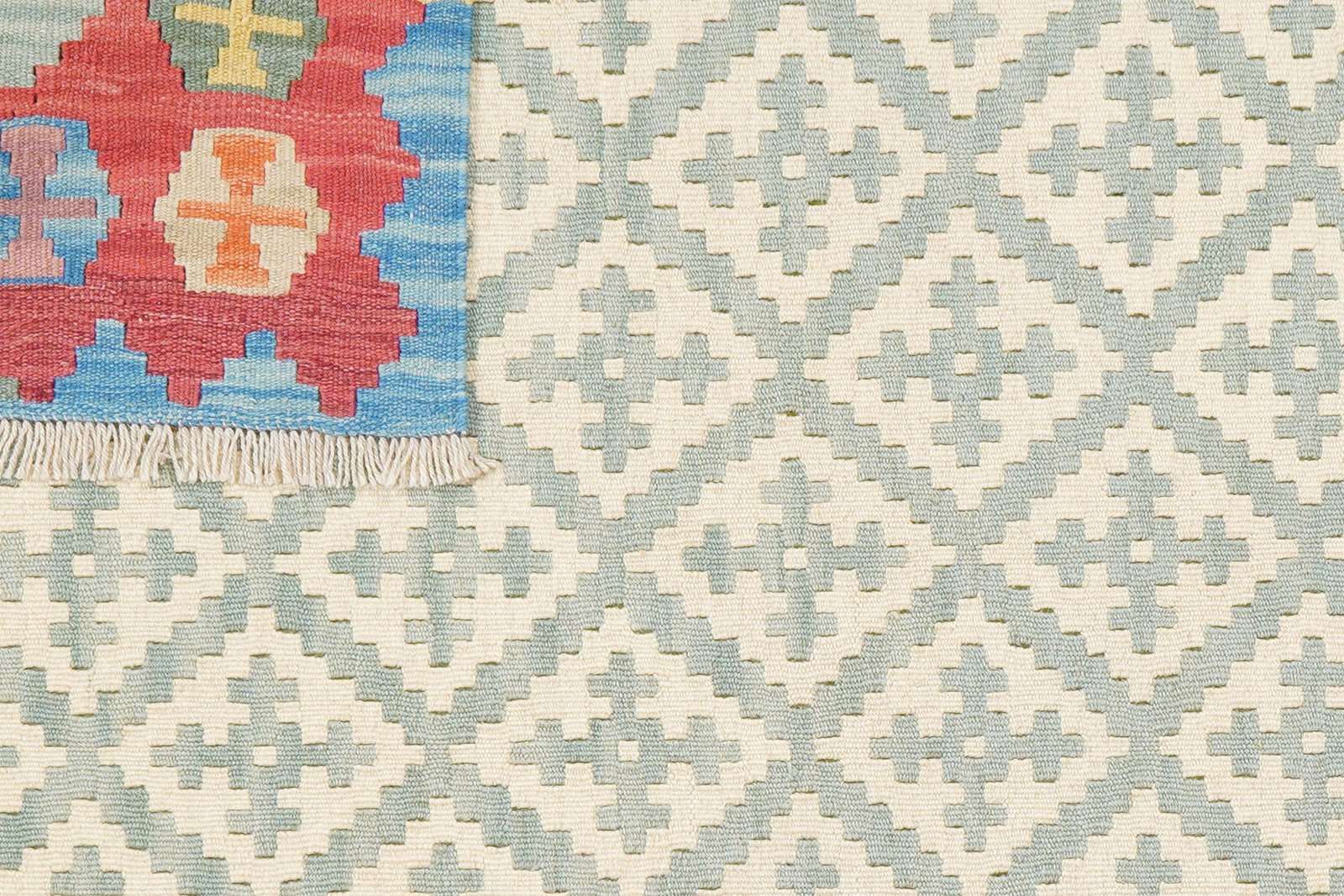 Kelim Gashgai — Handmade, 125x182 cm, Beige, 100% Virgin Wool | View 6