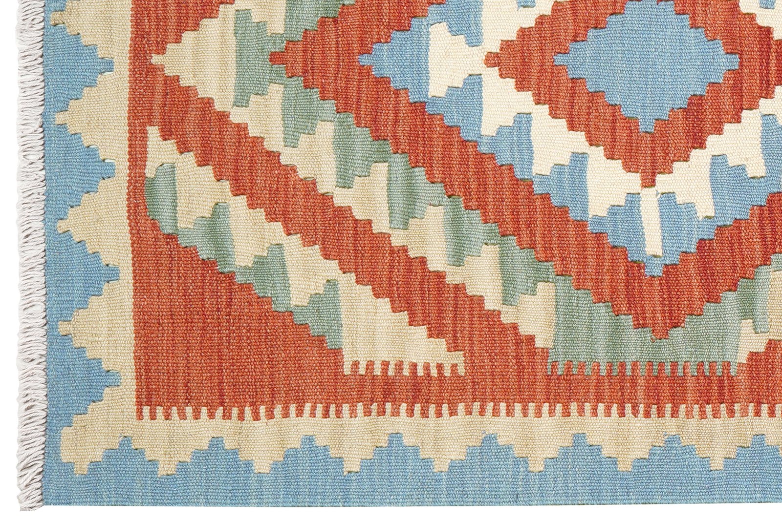 Kelim Gashgai — Handmade, 81x208 cm, Red, 100% Virgin Wool | View 3
