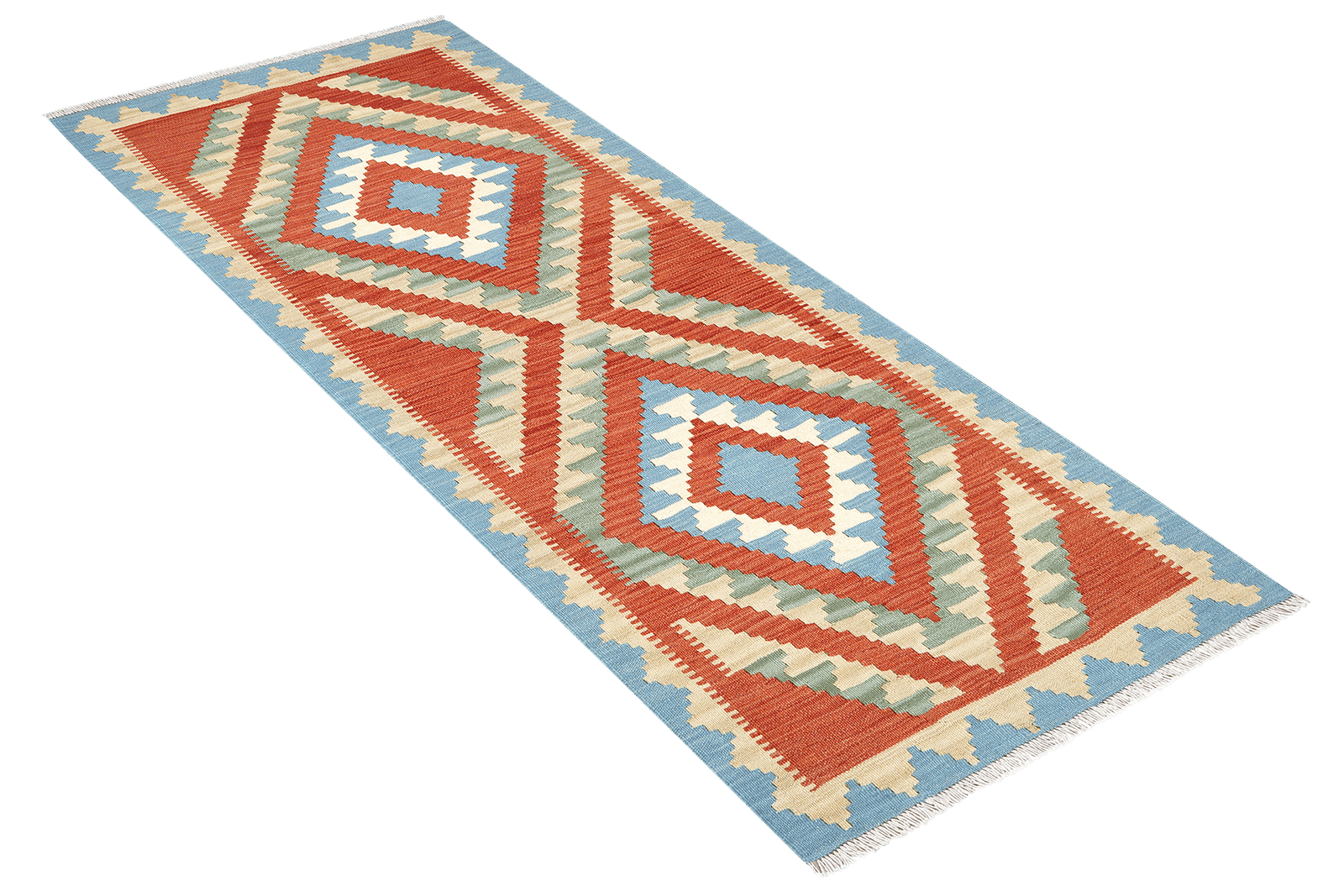 Kelim Gashgai — Handmade, 81x208 cm, Red, 100% Virgin Wool | View 4