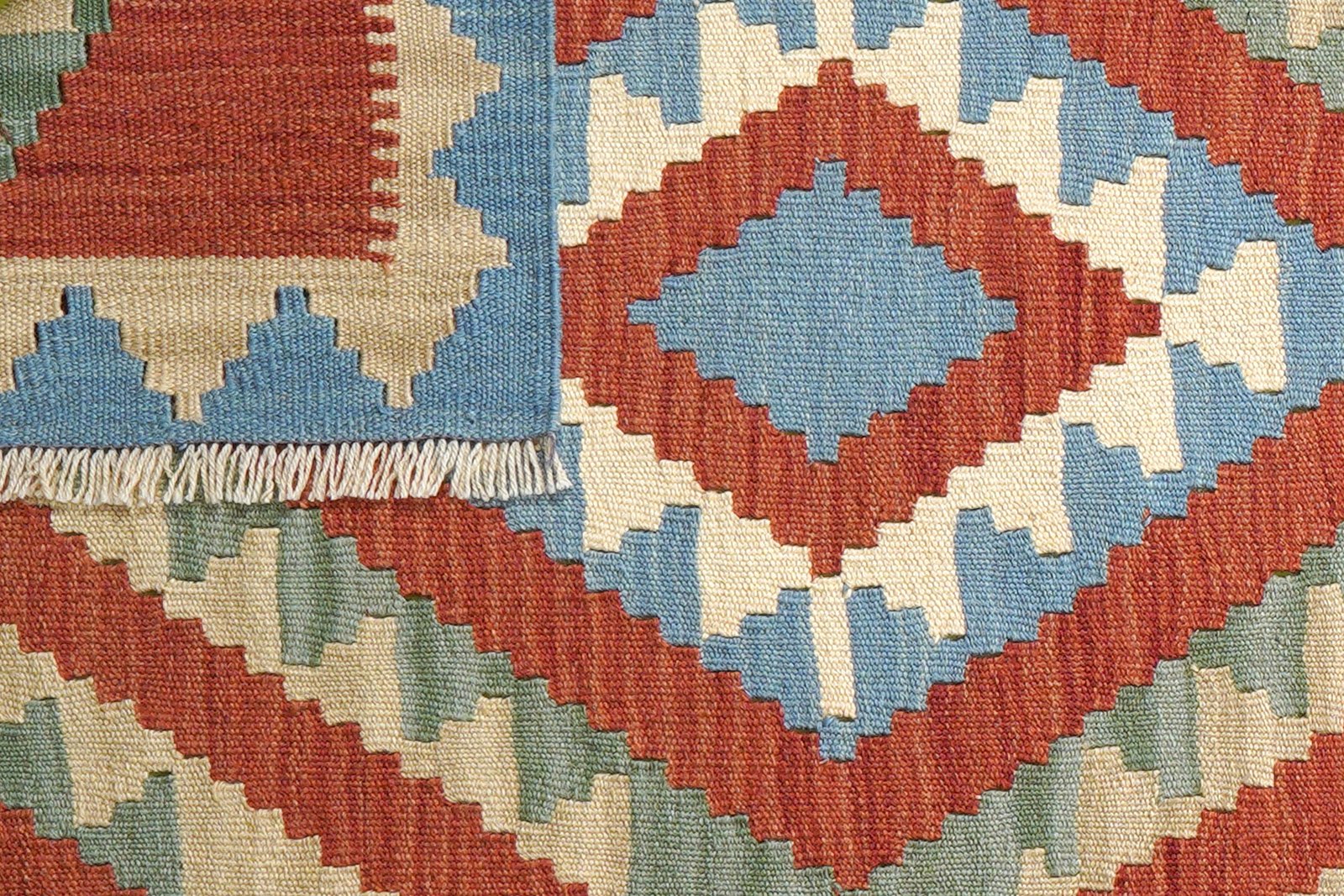 Kelim Gashgai — Handmade, 81x208 cm, Red, 100% Virgin Wool | View 6