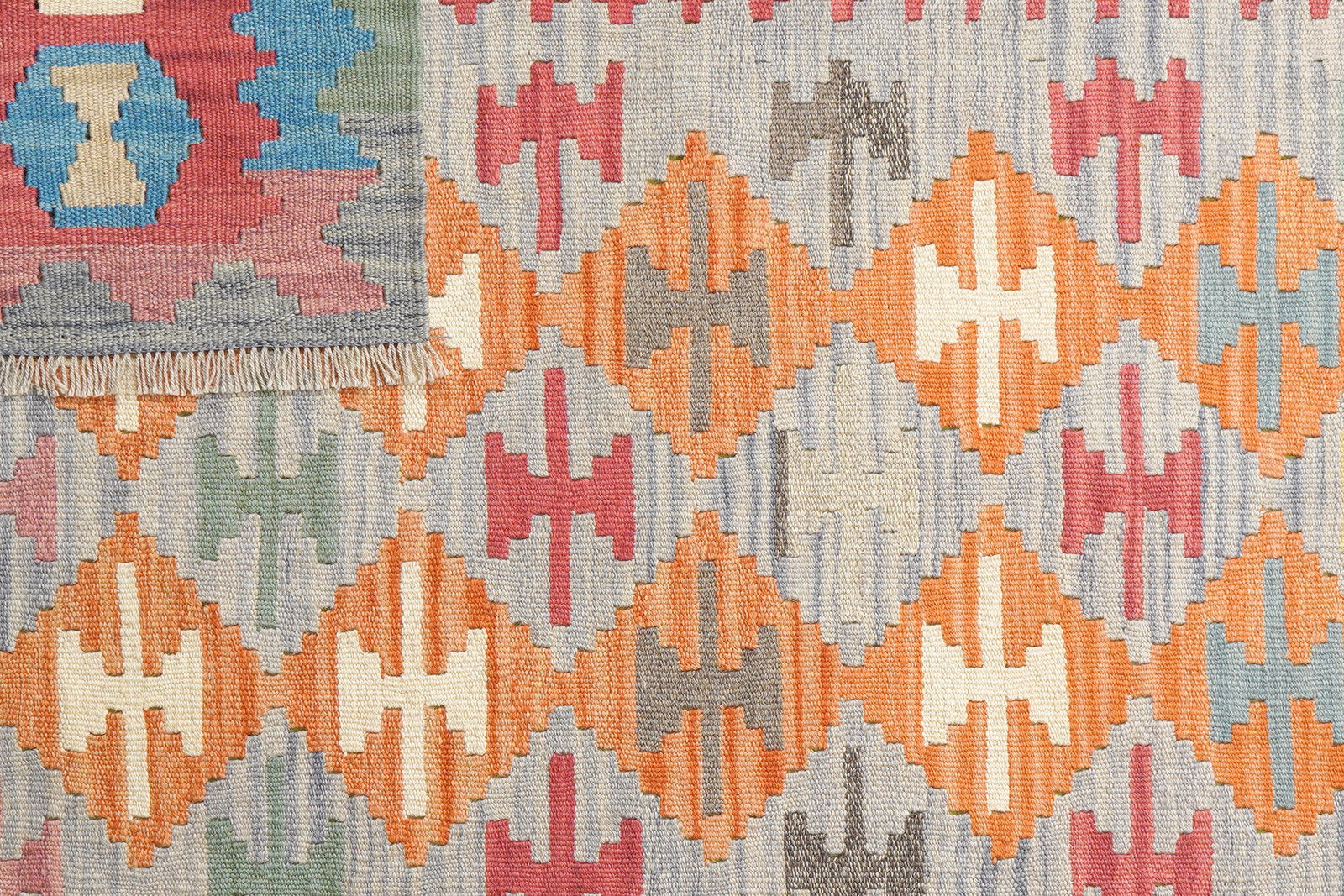 Kelim Gashgai — Handgefertigt, 192x150 cm, Rot, 100% Virgin Wool | View 7