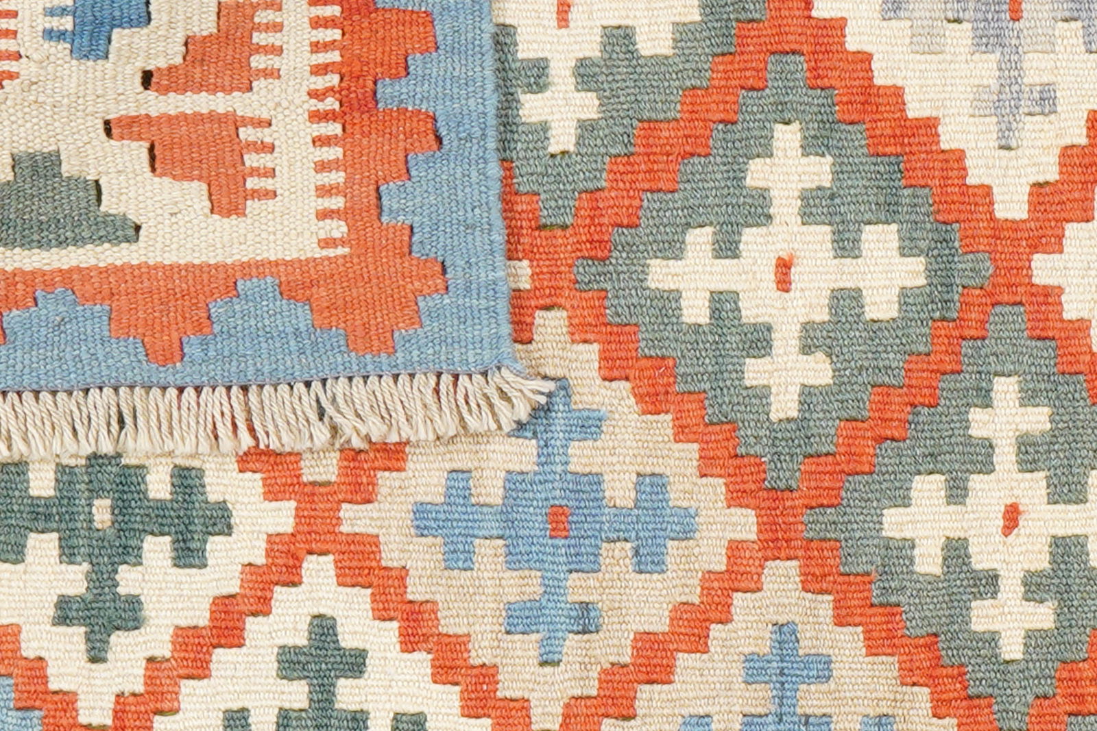 Kelim Gashgai — Handgefertigt, 124x82 cm, Beige, 100% Virgin Wool | View 7