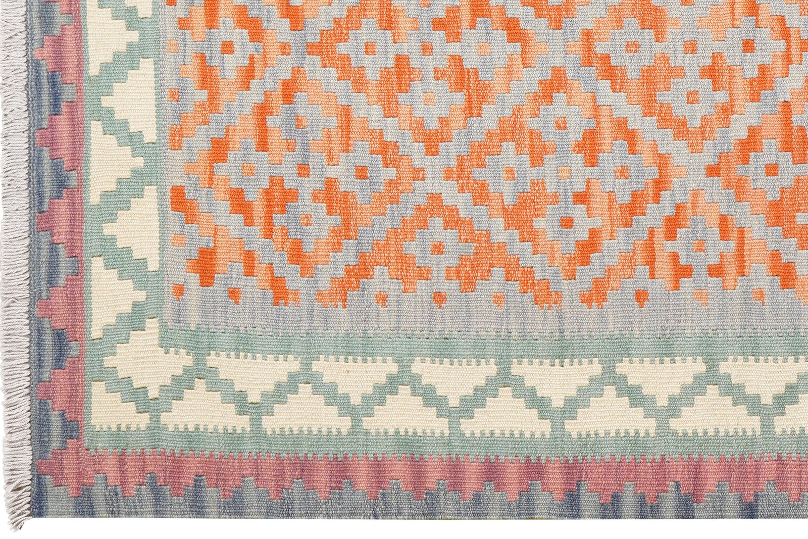 Kelim Gashgai — Handmade, 125x172 cm, Grey, 100% Virgin Wool | View 3
