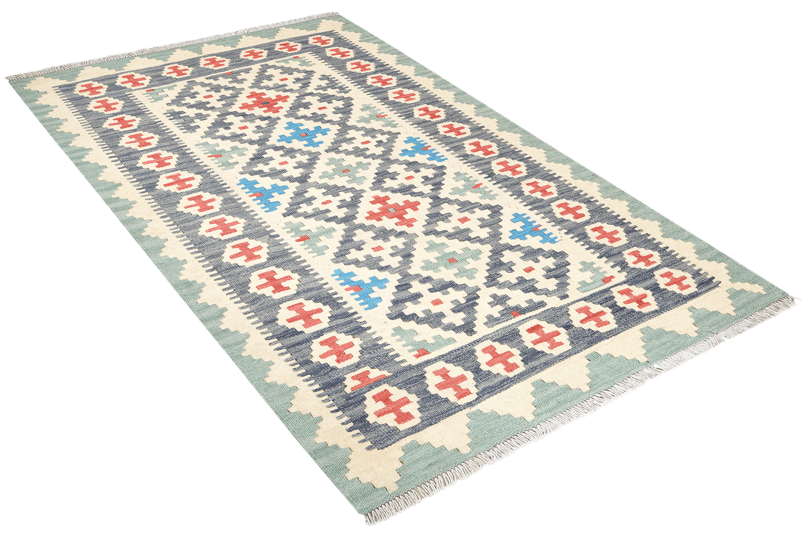 Kelim Gashgai — Handmade, 117x174 cm, Beige, 100% Virgin Wool | View 4