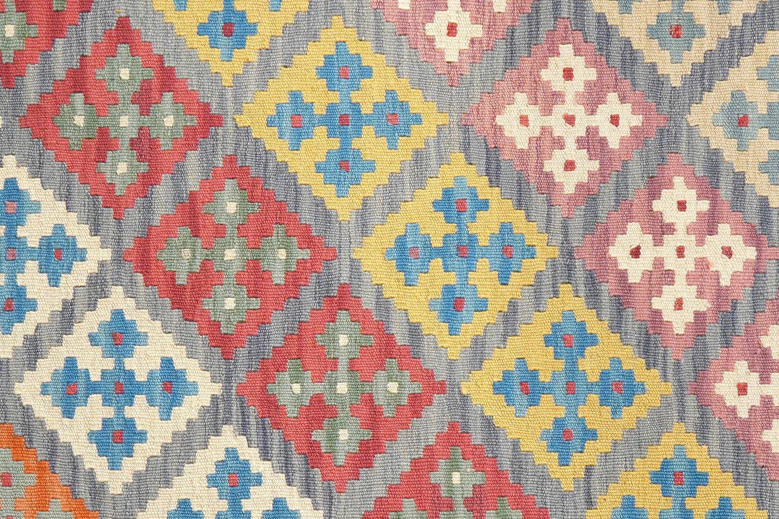 Kelim Gashgai — Handmade, 126x173 cm, Blue, 100% Virgin Wool | View 5
