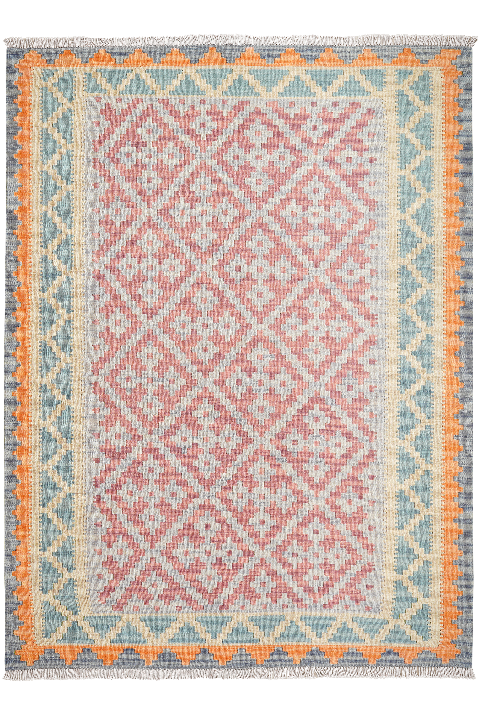 Kelim Gashgai — Handgefertigt, 177x130 cm, Blau, 100% Virgin Wool | Main view