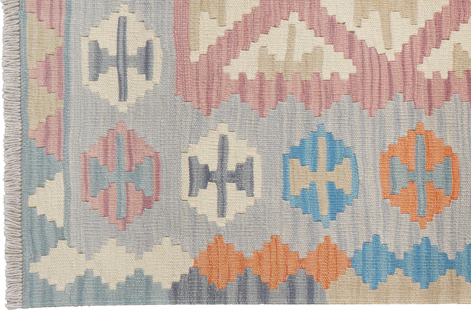 Kelim Gashgai — Handmade, 104x157 cm, Pink, 100% Virgin Wool | View 3