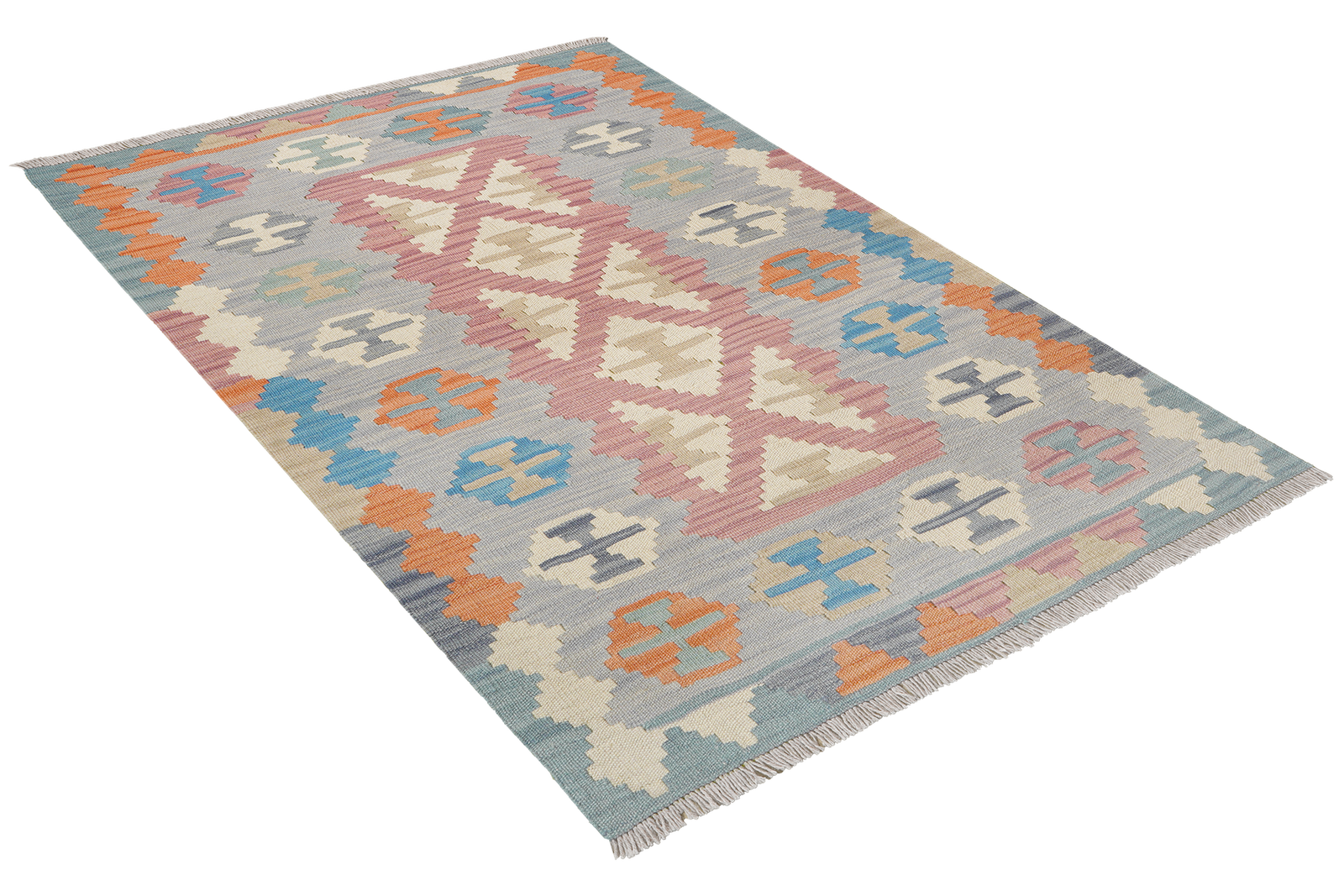 Kelim Gashgai — Handgefertigt, 157x104 cm, Grau, 100% Virgin Wool | View 5