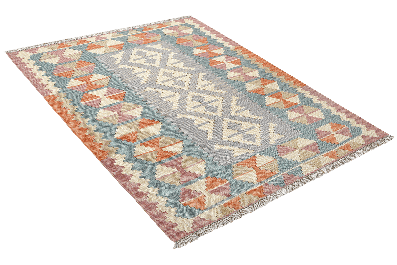 Kelim Gashgai — Handmade, 102x152 cm, Grey, 100% Virgin Wool | View 4