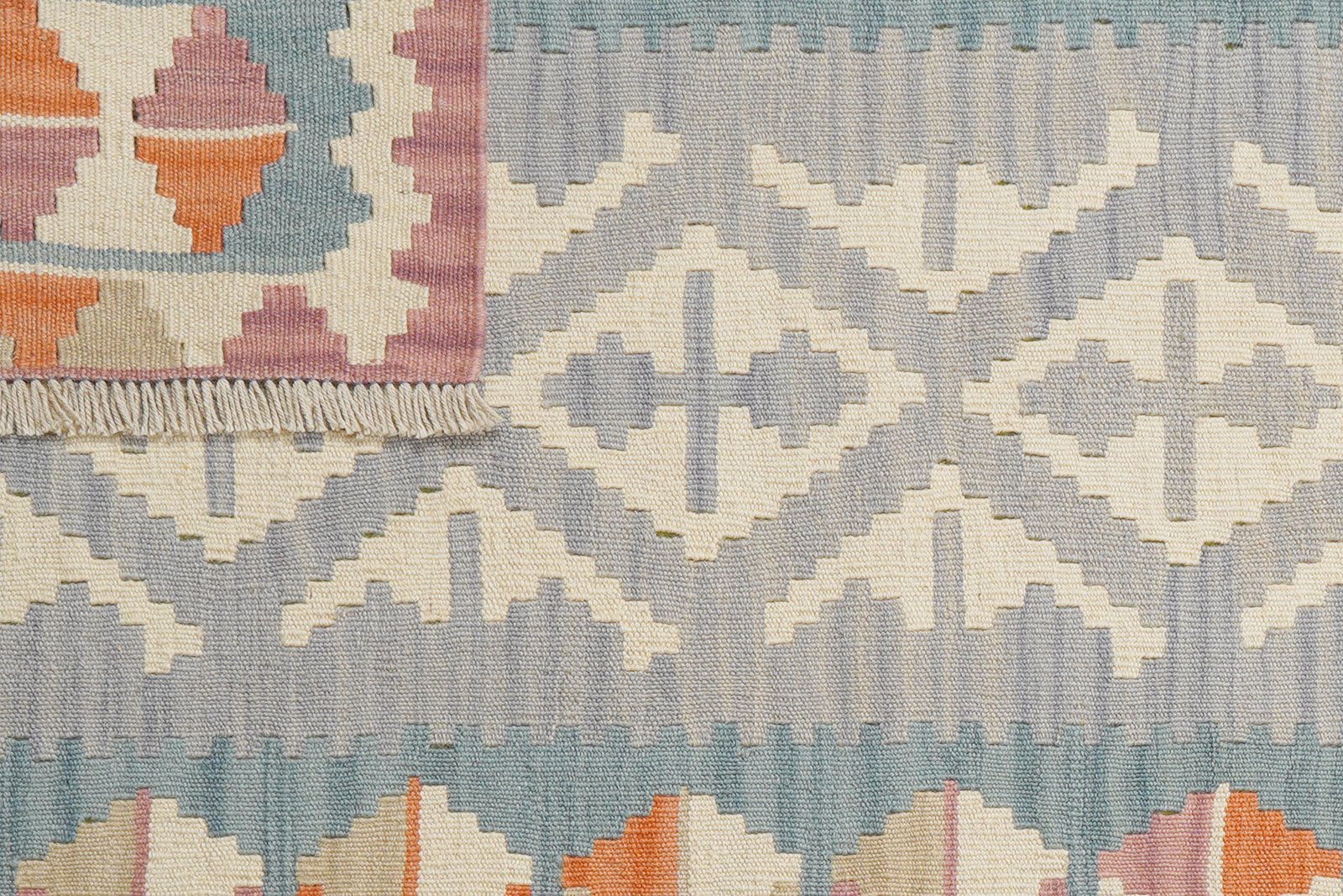Kelim Gashgai — Handmade, 102x152 cm, Grey, 100% Virgin Wool | View 6