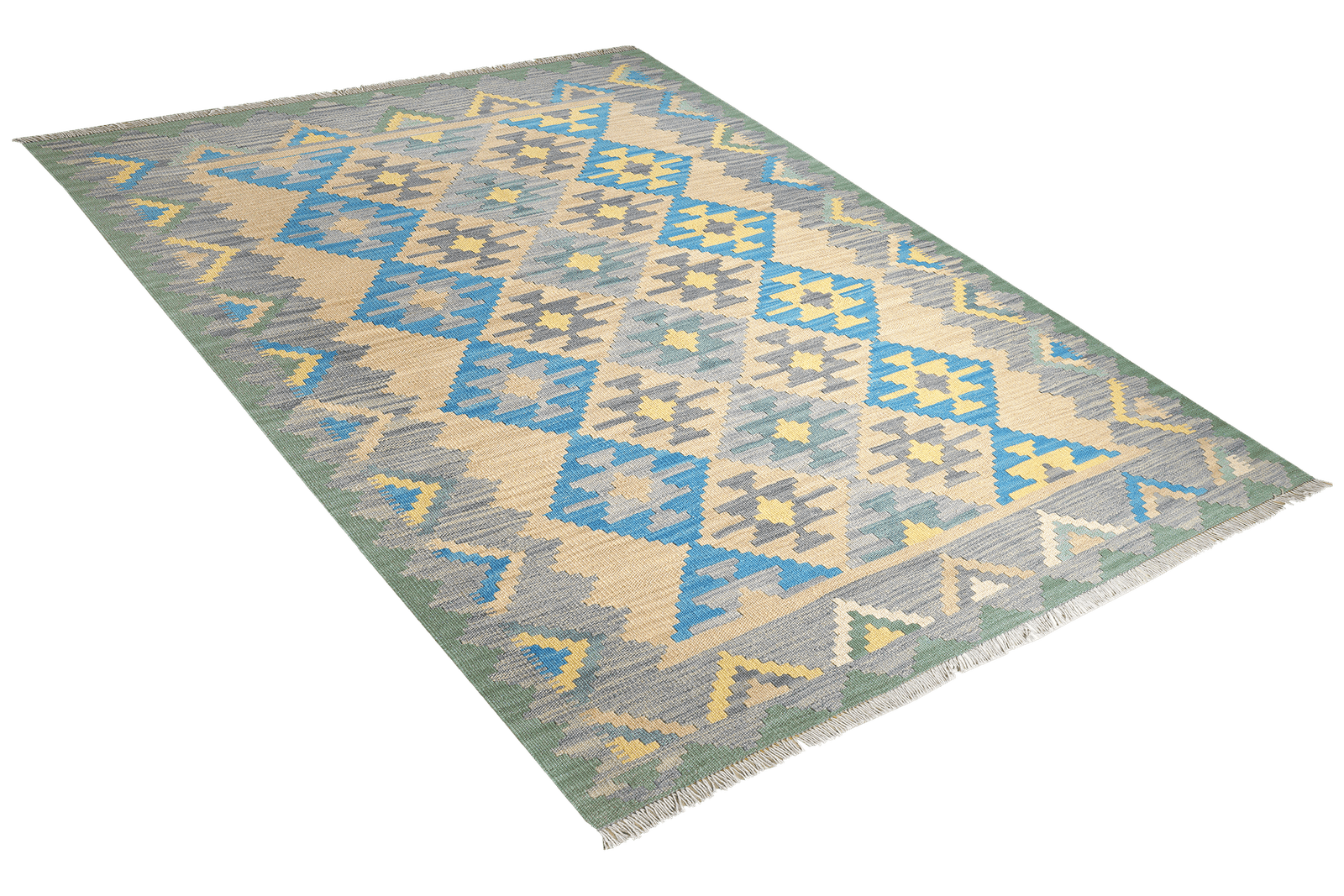 Kelim Gashgai — Handmade, 170x223 cm, Beige, 100% Virgin Wool | View 4
