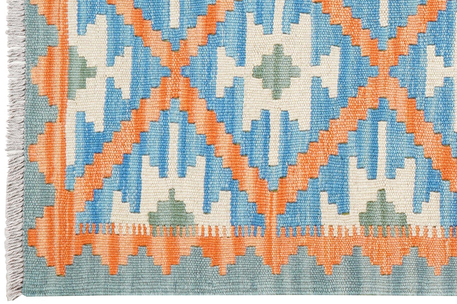 Kelim Gashgai — Handmade, 63x191 cm, Blue, 100% Virgin Wool | View 3