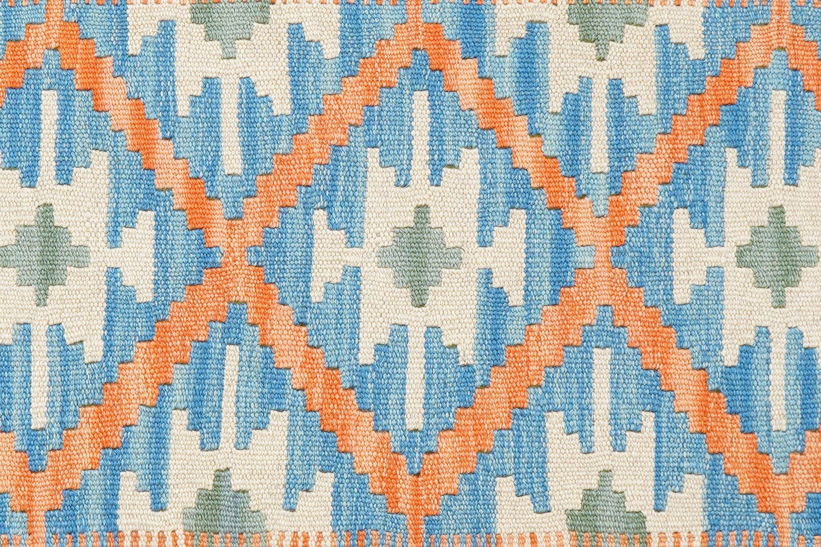 Kelim Gashgai — Handmade, 63x191 cm, Blue, 100% Virgin Wool | View 5