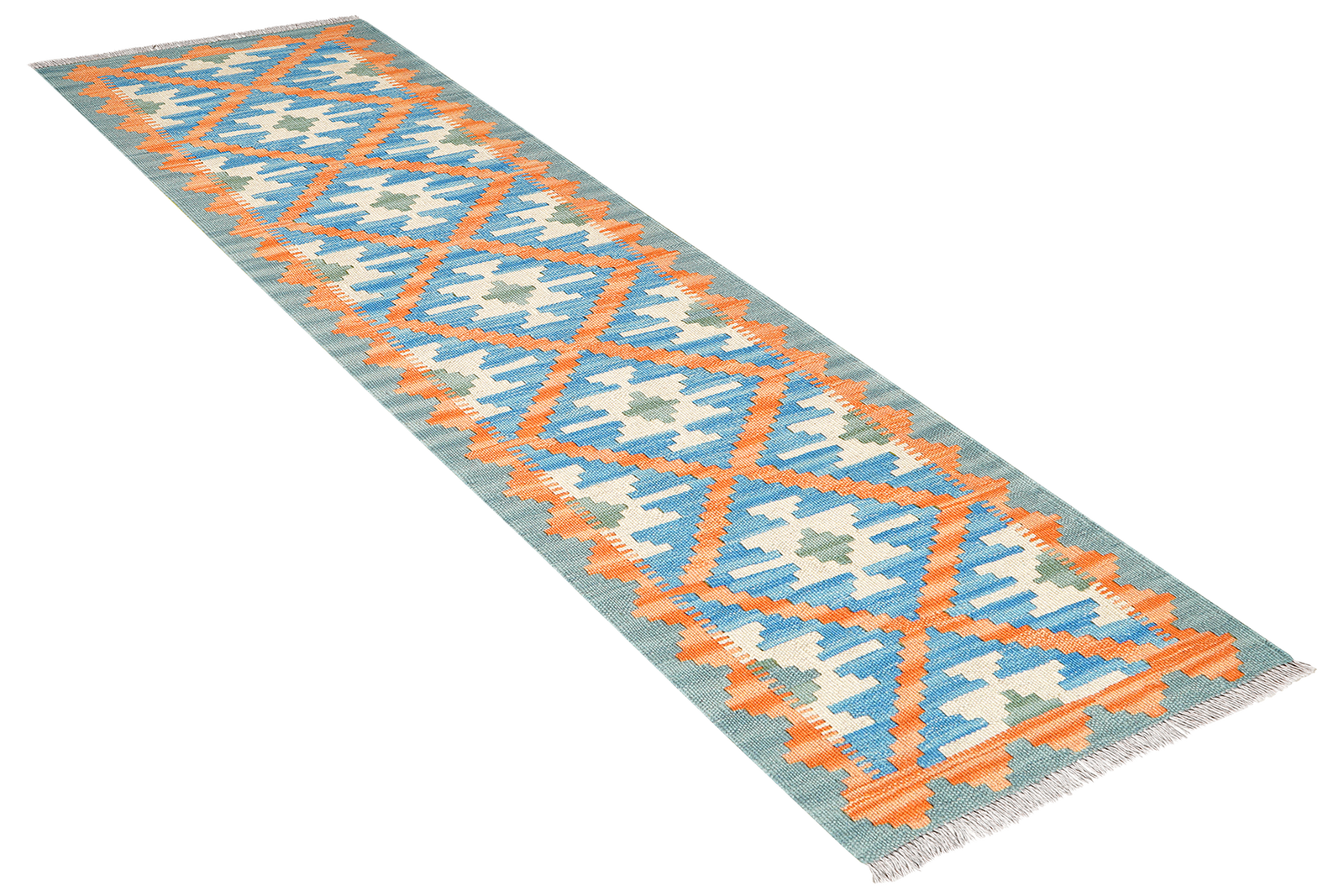 Kelim Gashgai — Handgefertigt, 191x63 cm, Grün, 100% Virgin Wool | View 5