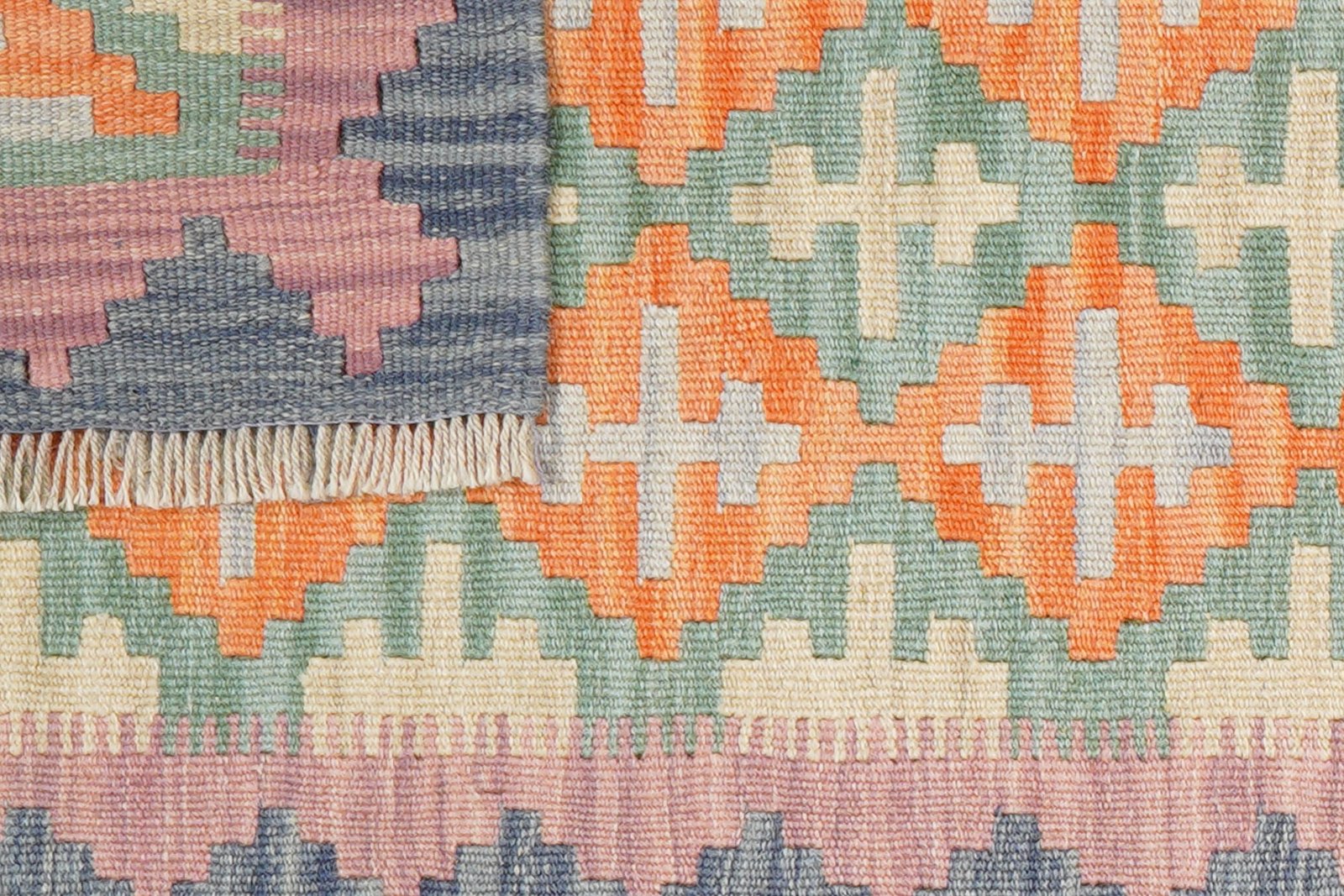 Kelim Gashgai — Handmade, 61x243 cm, Green, 100% Virgin Wool | View 6