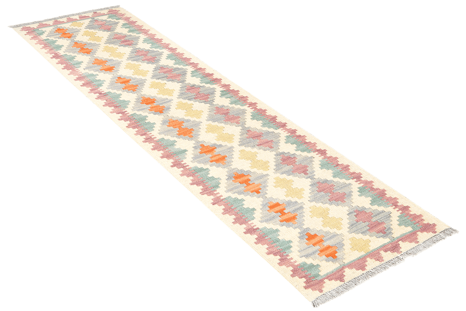 Kelim Gashgai — Handmade, 60x200 cm, Beige, 100% Virgin Wool | View 4