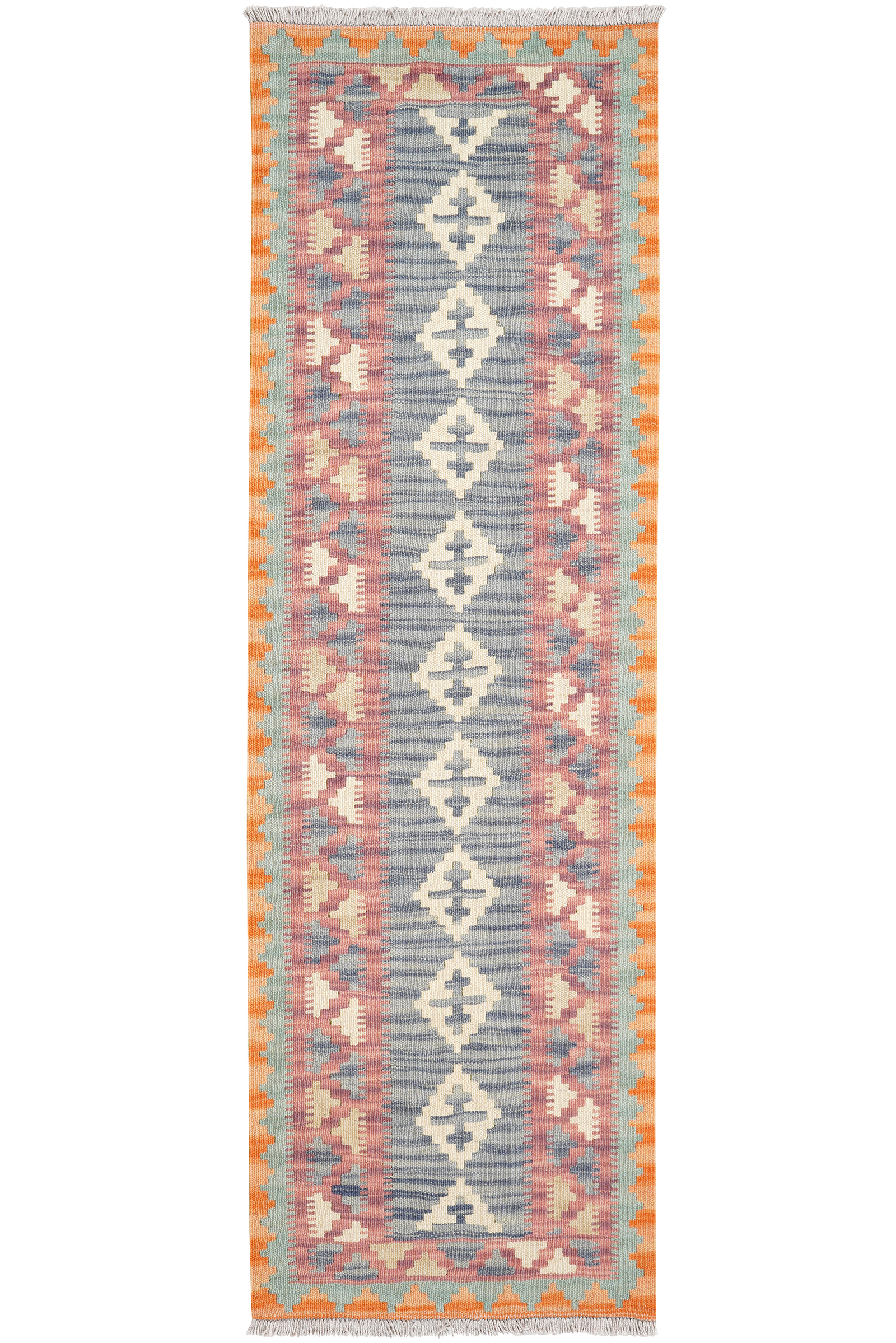 Kelim Gashgai — Handgefertigt, 206x64 cm, Bunt, 100% Virgin Wool | Main view