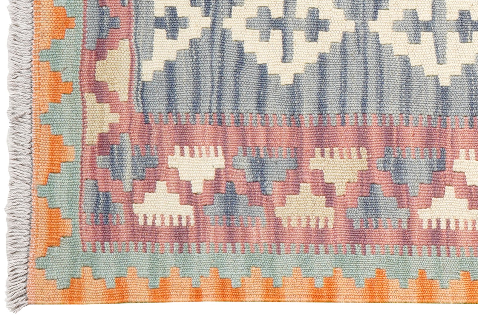 Kelim Gashgai — Handmade, 64x206 cm, Grey, 100% Virgin Wool | View 3