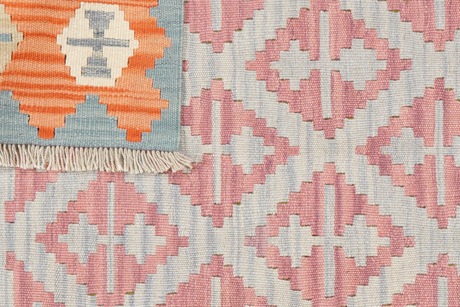 Kelim Gashgai — Handmade, 101x145 cm, Grey, 100% Virgin Wool | View 6