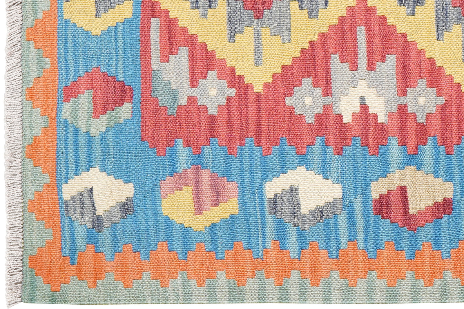Kelim Gashgai — Handgefertigt, 148x104 cm, Blau, 100% Virgin Wool | View 4