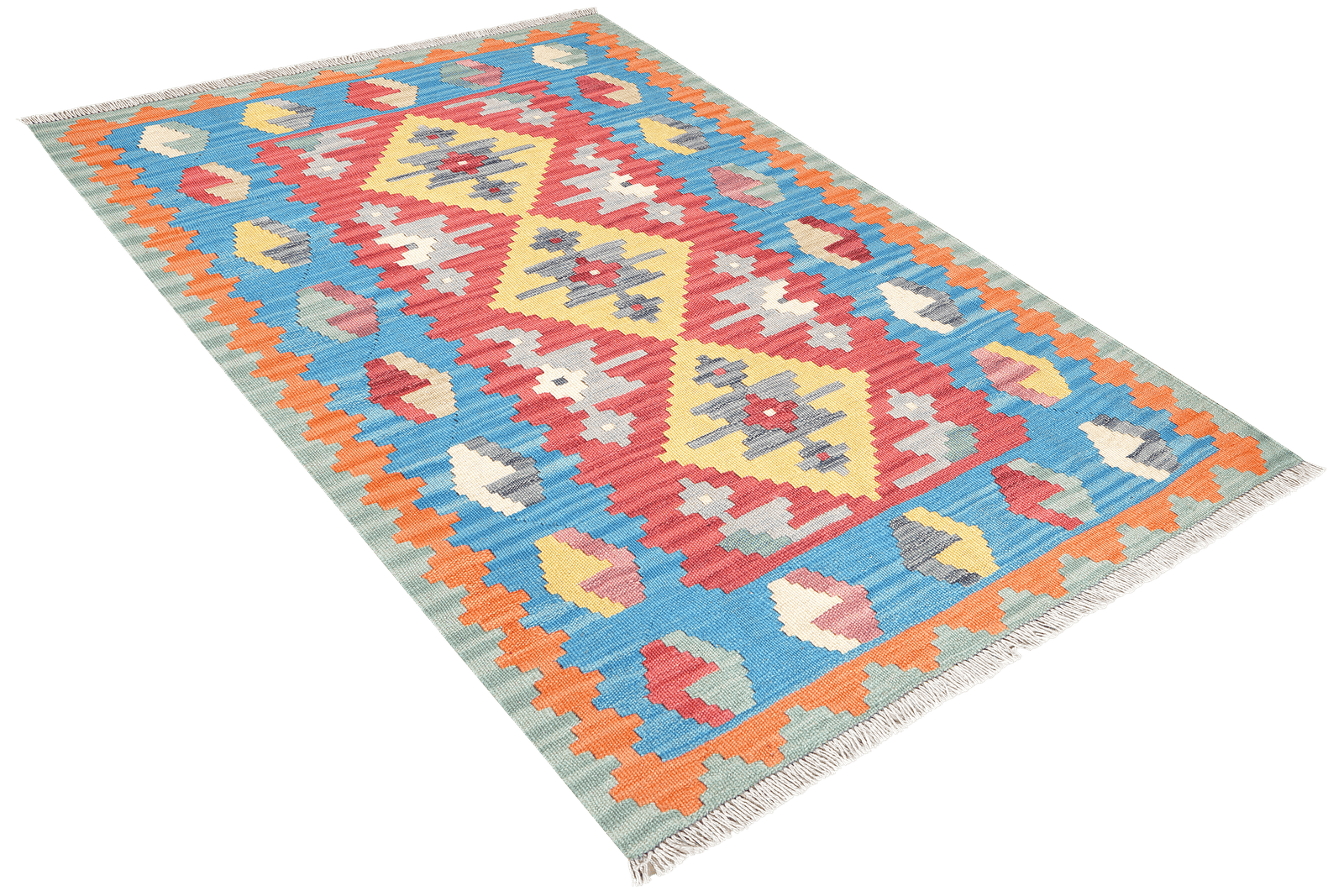 Kelim Gashgai — Handmade, 104x148 cm, Multicolor, 100% Virgin Wool | View 4
