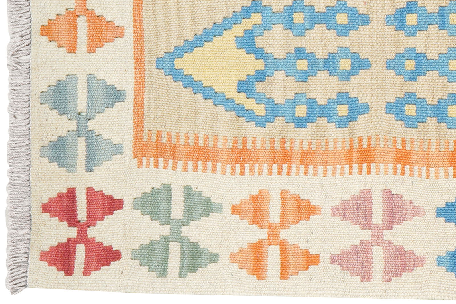 Kelim Gashgai — Handgefertigt, 244x63 cm, Beige, 100% Virgin Wool | View 4