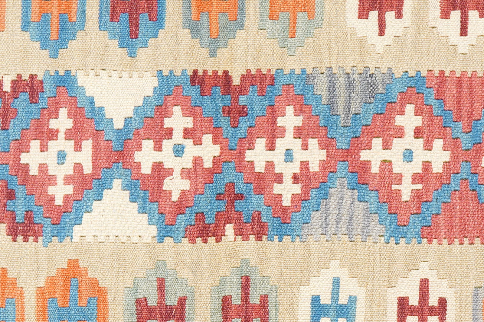 Kelim Gashgai — Handgefertigt, 240x84 cm, Beige, 100% Virgin Wool | View 6