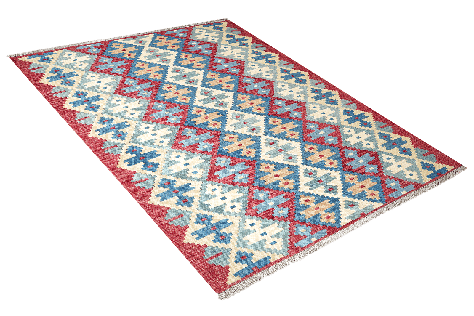 Kelim Gashgai — Handmade, 156x197 cm, Blue, 100% Virgin Wool | View 4