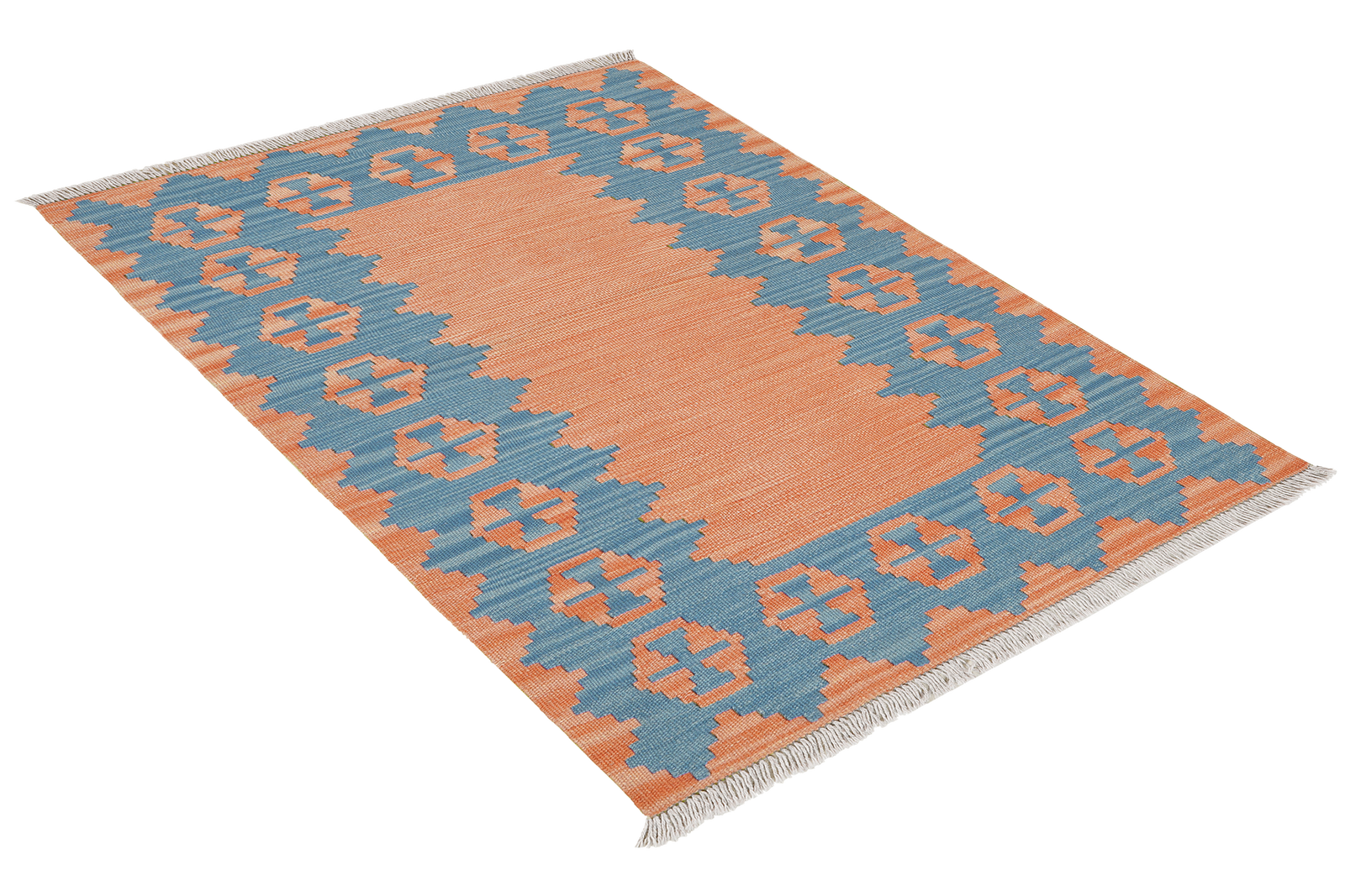 Kelim Gashgai — Handgefertigt, 126x84 cm, Blau, 100% Virgin Wool | View 5
