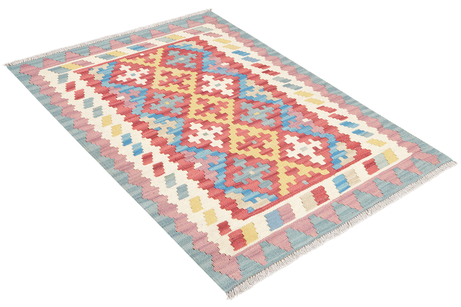 Kelim Gashgai — Handgefertigt, 119x85 cm, Beige, 100% Virgin Wool | View 5