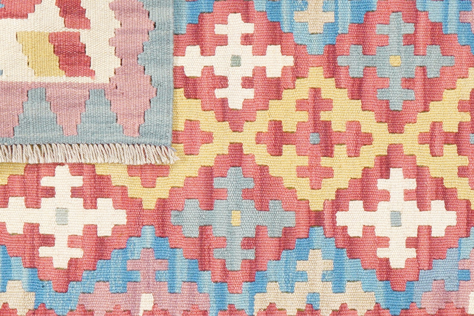 Kelim Gashgai — Handgefertigt, 119x85 cm, Beige, 100% Virgin Wool | View 7