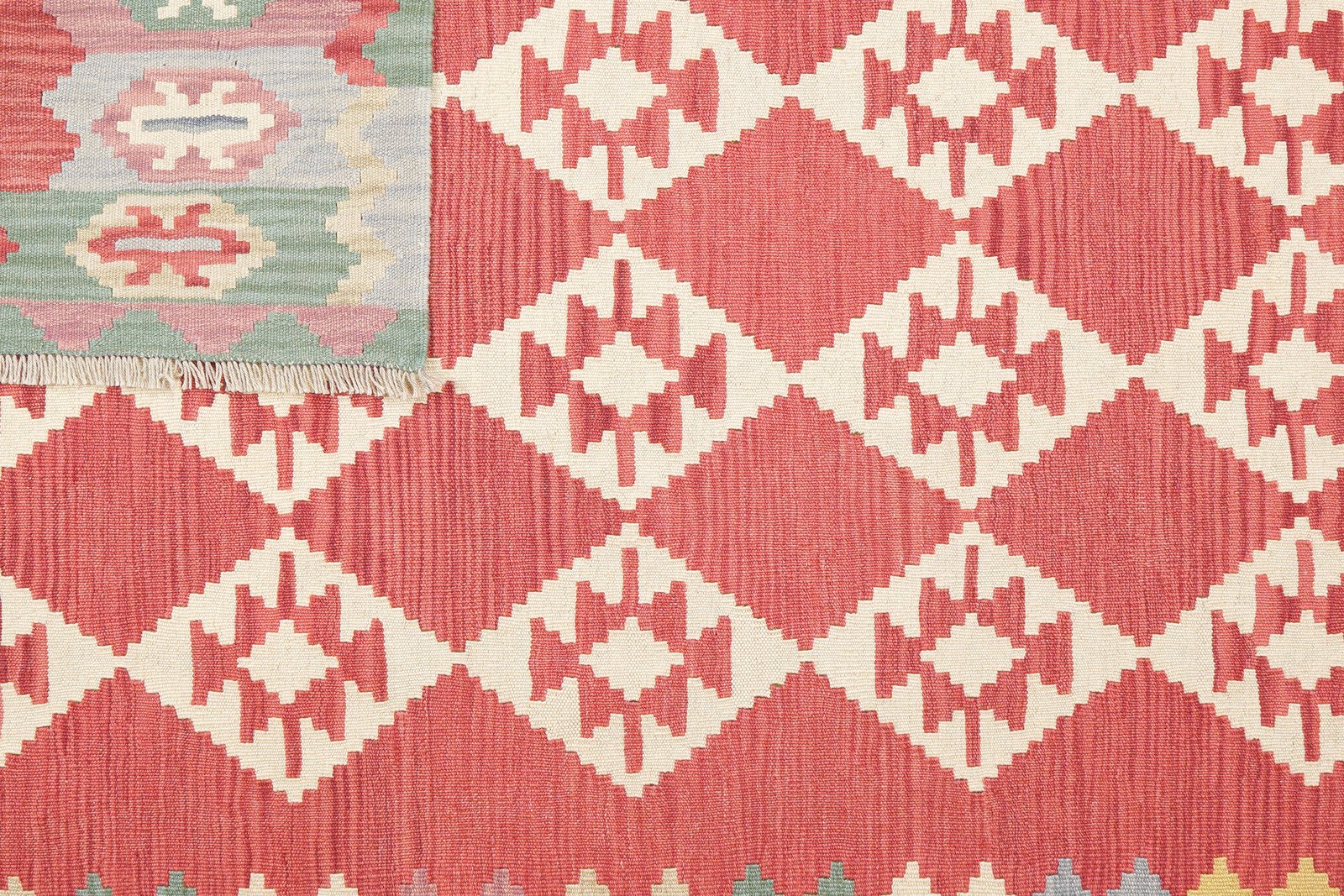 Kelim Gashgai — Handmade, 180x238 cm, Red, 100% Virgin Wool | View 6
