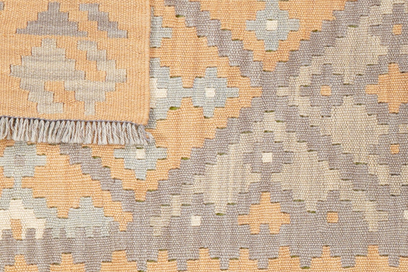 Kelim Gashgai — Handmade, 85x194 cm, Grey, 100% Virgin Wool | View 6