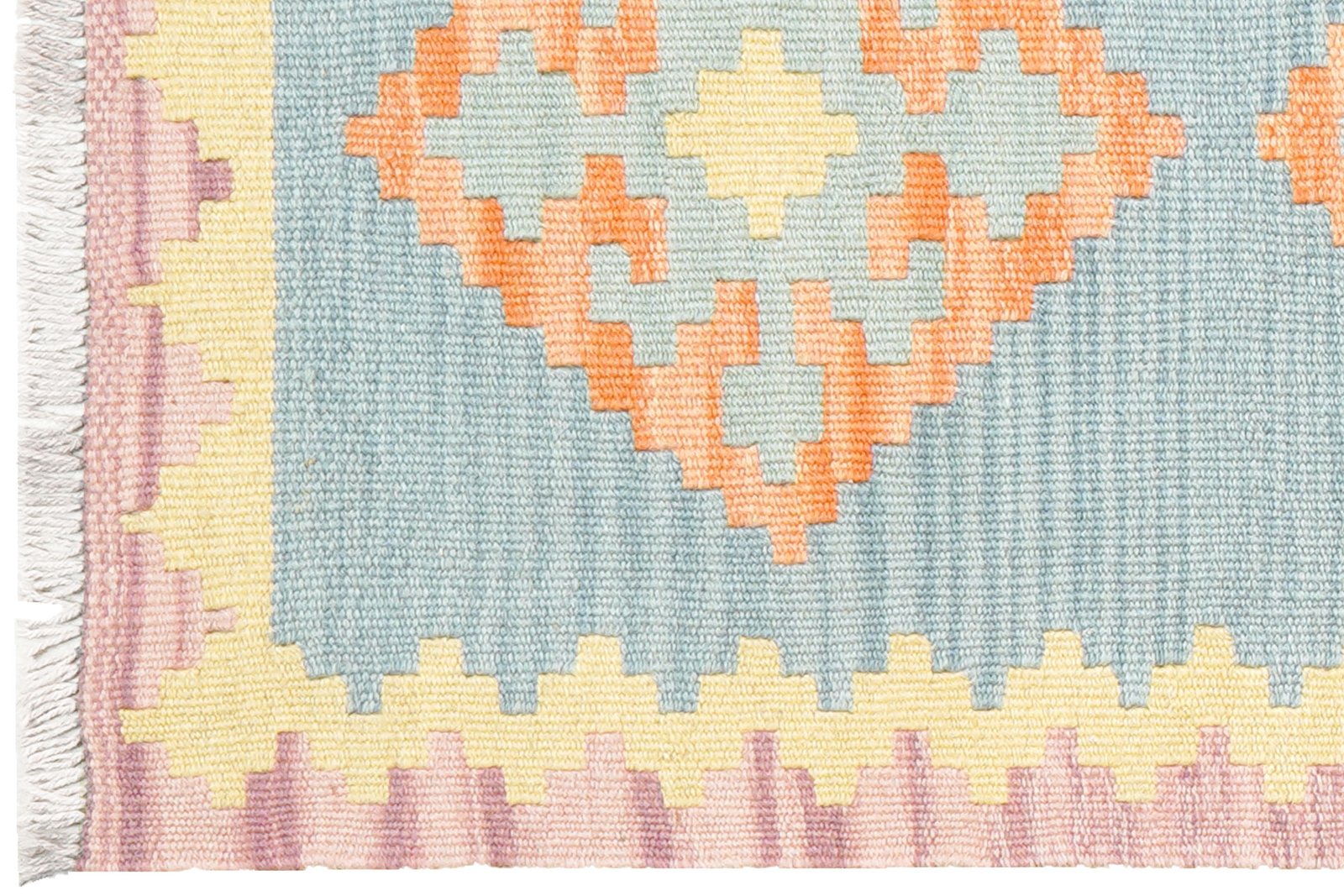 Kelim Gashgai — Handmade, 57x194 cm, Blue, 100% Virgin Wool | View 3
