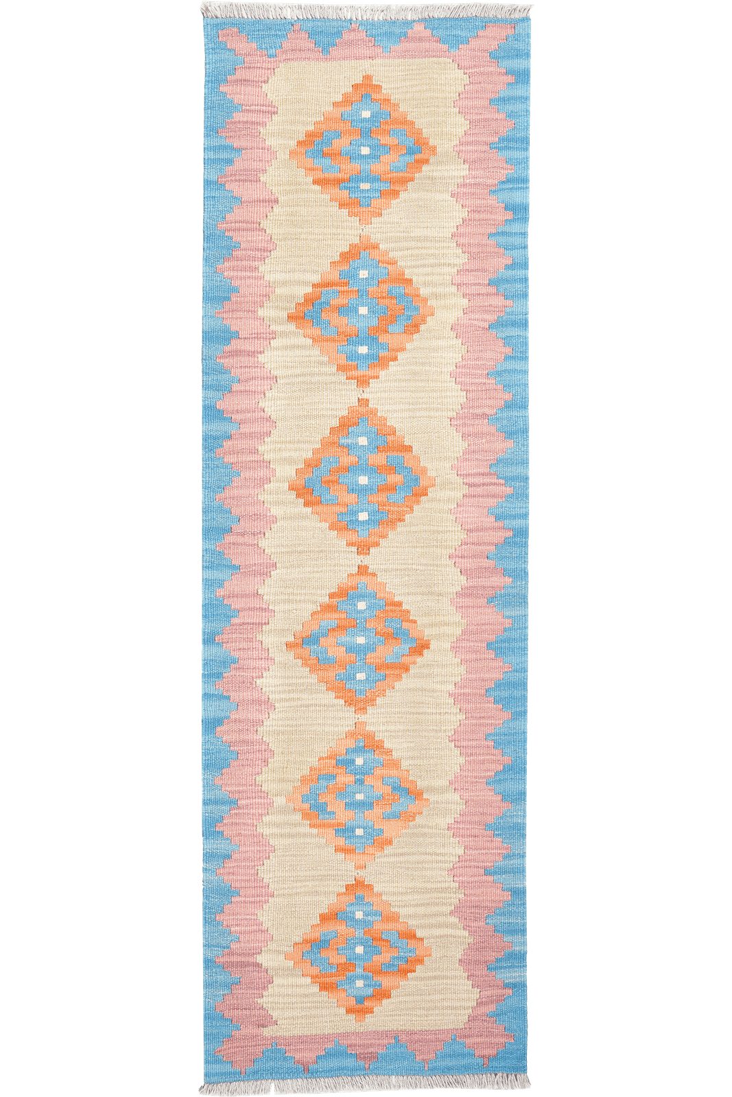 Kelim Gashgai — Handmade, 57x190 cm, Beige, 100% Virgin Wool | Main view