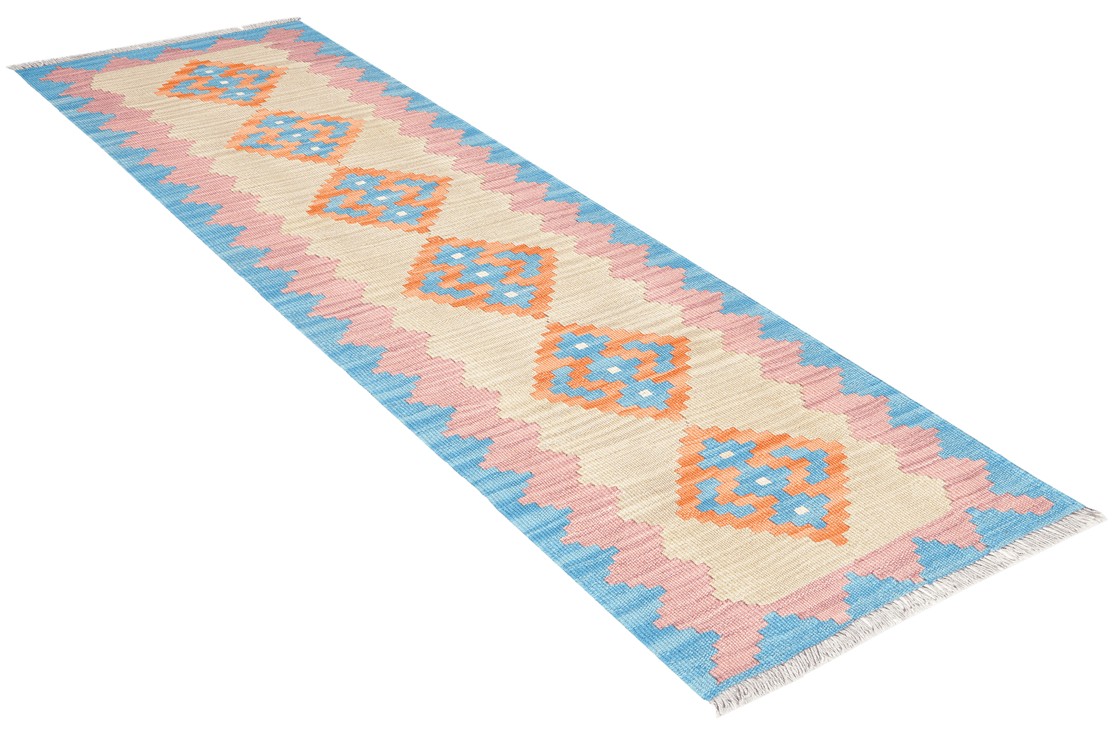 Kelim Gashgai — Handmade, 57x190 cm, Beige, 100% Virgin Wool | View 4