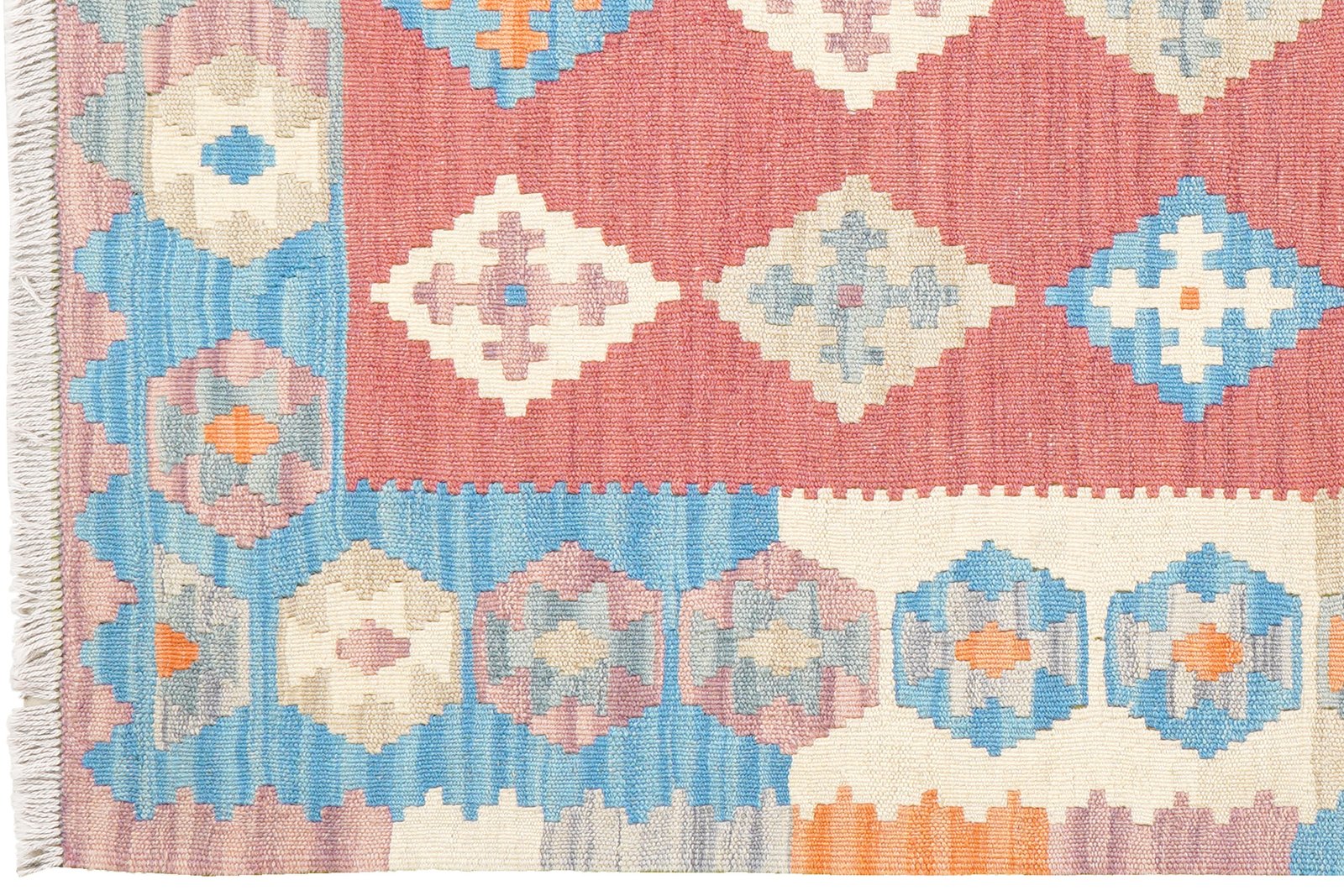 Kelim Gashgai — Handmade, 104x153 cm, Red, 100% Virgin Wool | View 3