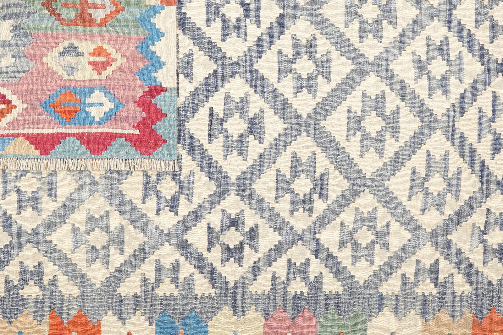 Kelim Gashgai — Handmade, 178x258 cm, Blue, 100% Virgin Wool | View 6