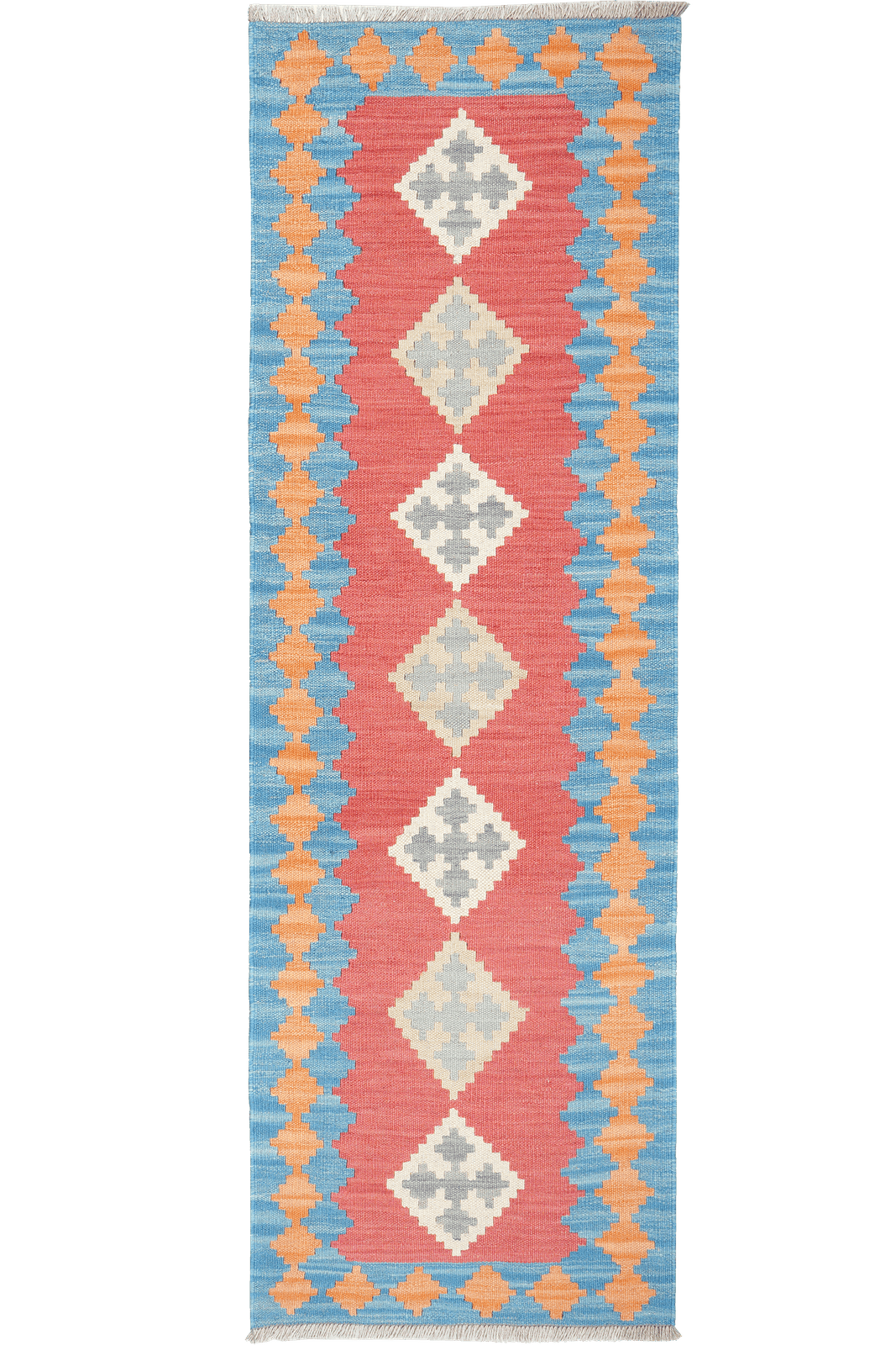 Kelim Gashgai — Handmade, 60x189 cm, Red, 100% Virgin Wool | Main view