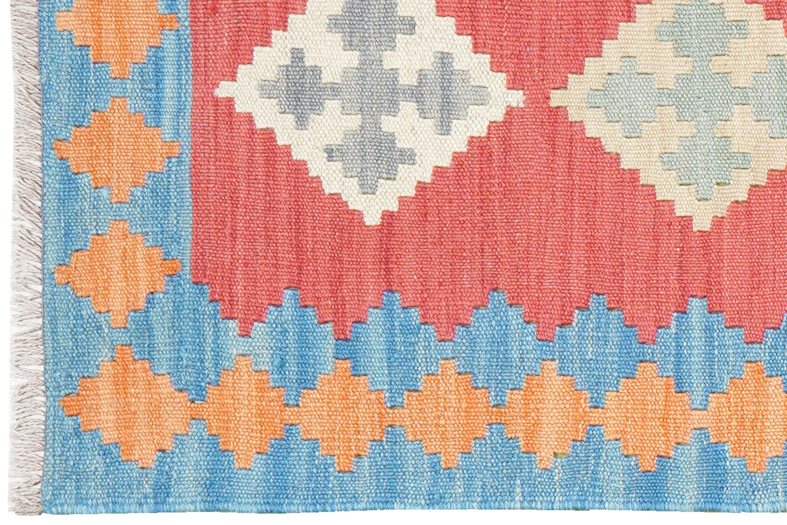 Kelim Gashgai — Handmade, 60x189 cm, Red, 100% Virgin Wool | View 3