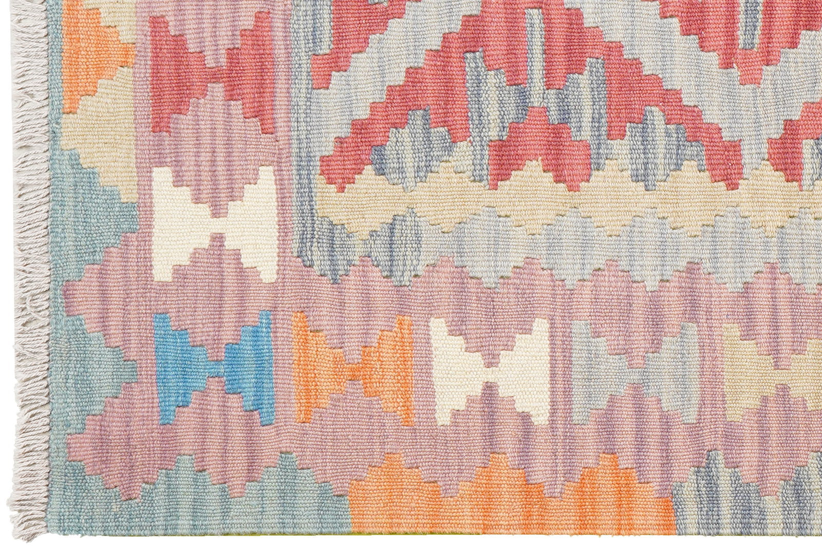 Kelim Gashgai — Handgefertigt, 145x102 cm, Rosa, 100% Virgin Wool | View 4