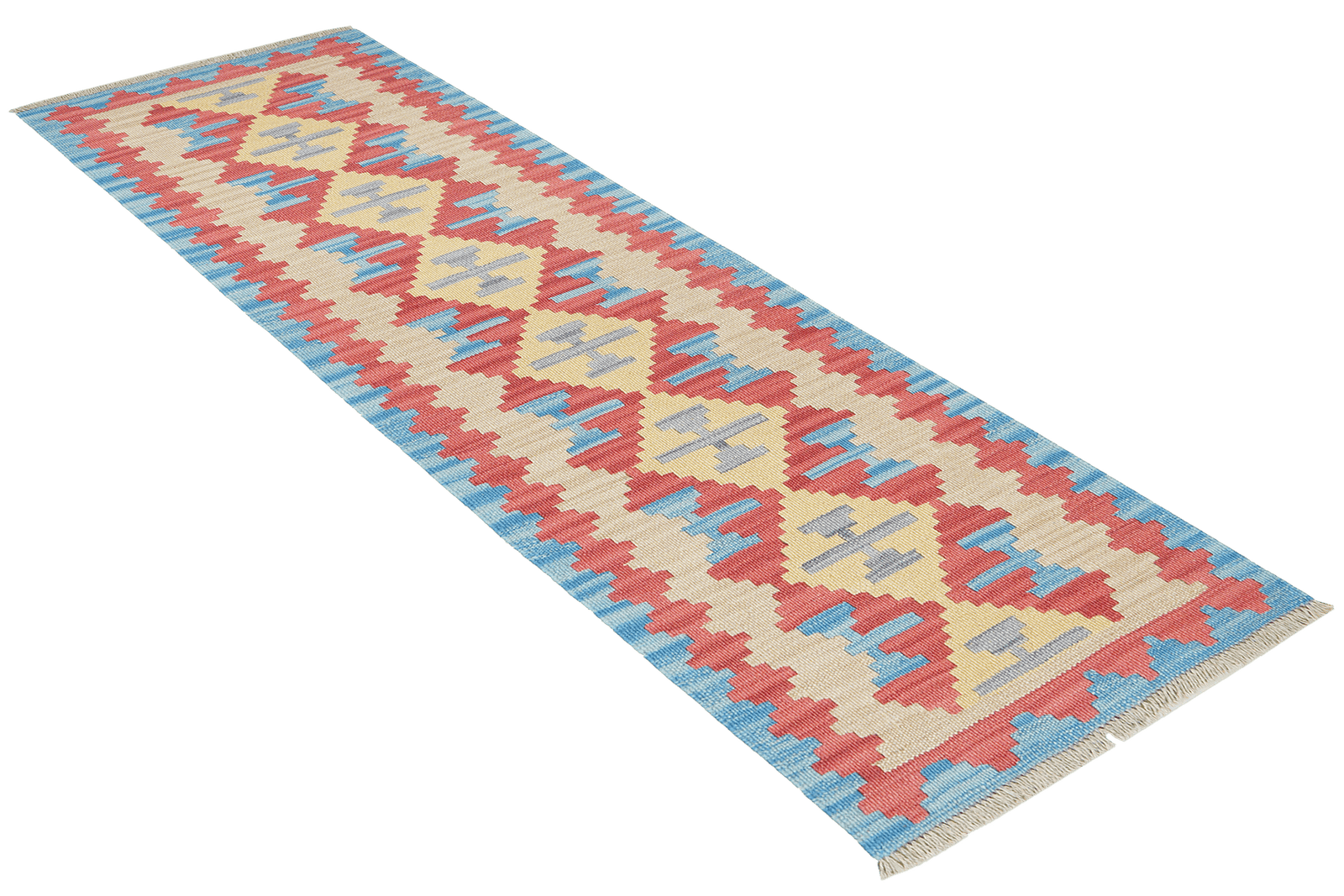 Kelim Gashgai — Handmade, 58x189 cm, Beige, 100% Virgin Wool | View 4