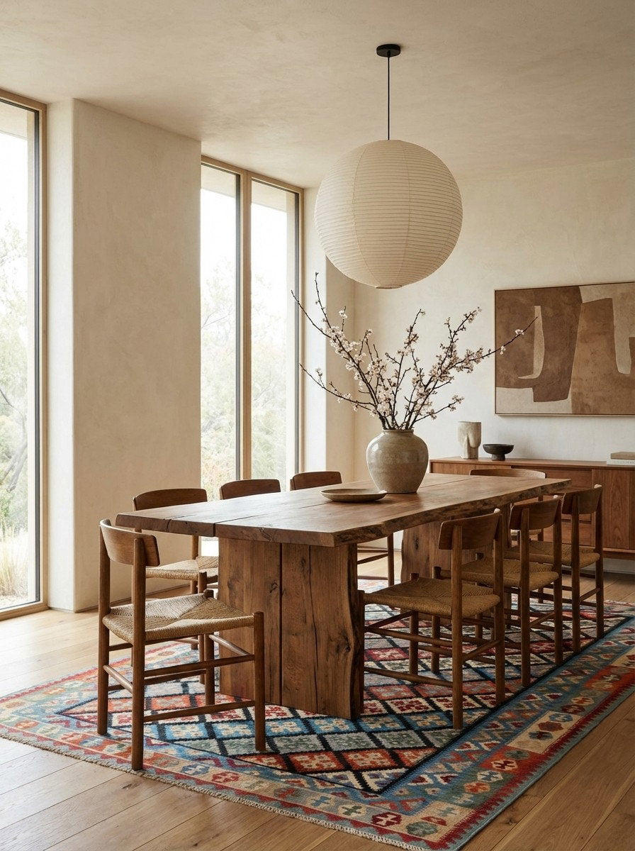 Kelim Gashgai — Handgefertigt, 346x269 cm, Bunt, 100% Virgin Wool | Detail view