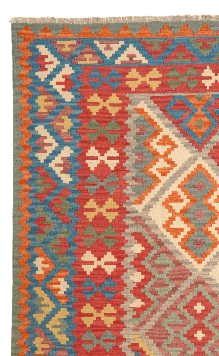Kelim Gashgai — Handmade, 260x353 cm, Beige, 100% Virgin Wool | View 3