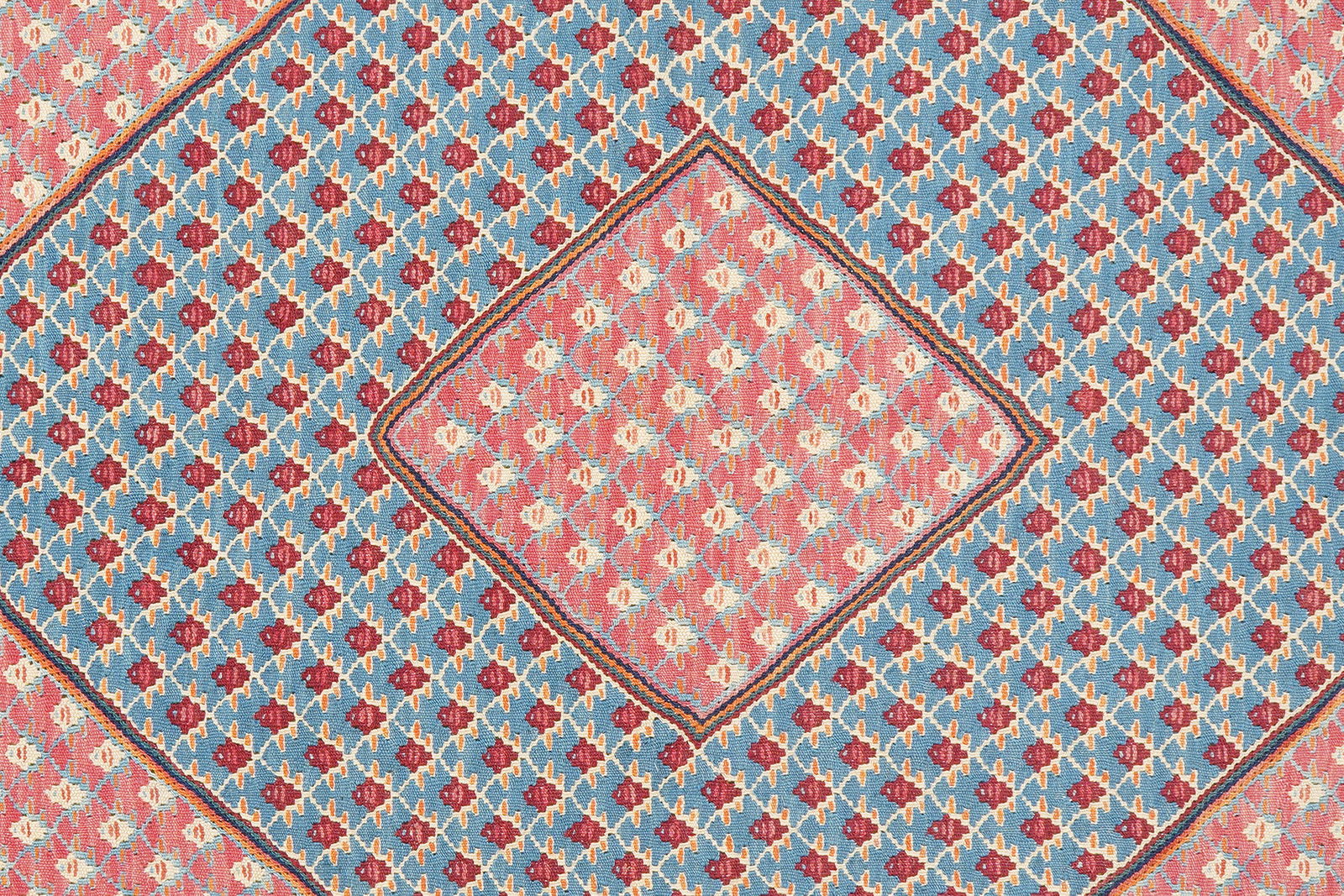 Kelim Senneh — Handgefertigt, 191x160 cm, Bunt, 100% Virgin Wool | View 6