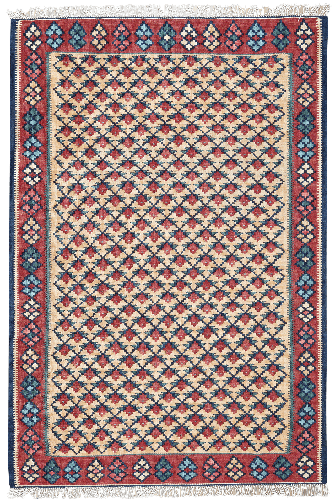 Kelim Senneh — Handmade, 97x145 cm, Multicolor, 100% Virgin Wool | Main view