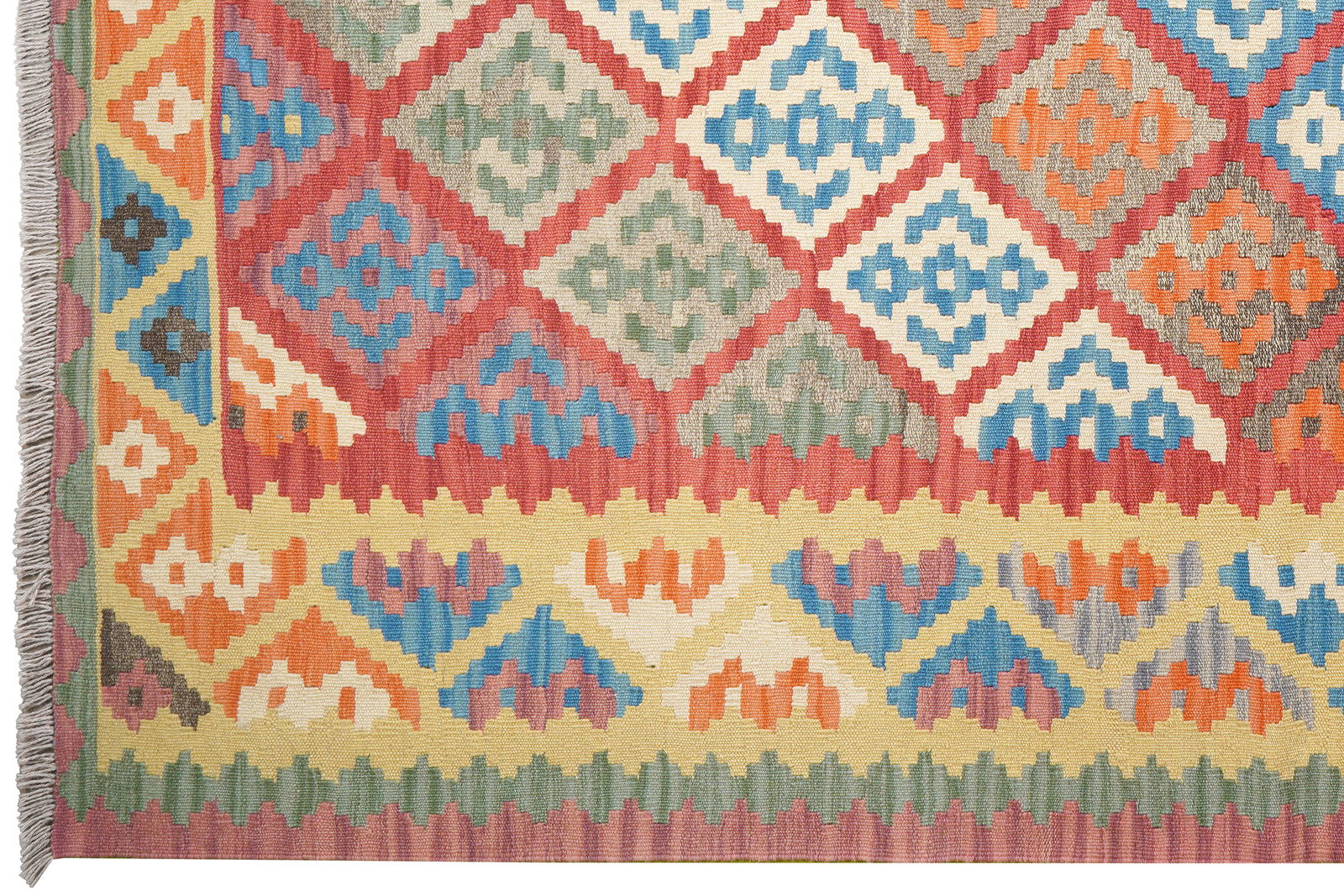 Kelim Gashgai — Handgefertigt, 253x182 cm, Gelb, 100% Virgin Wool | View 4